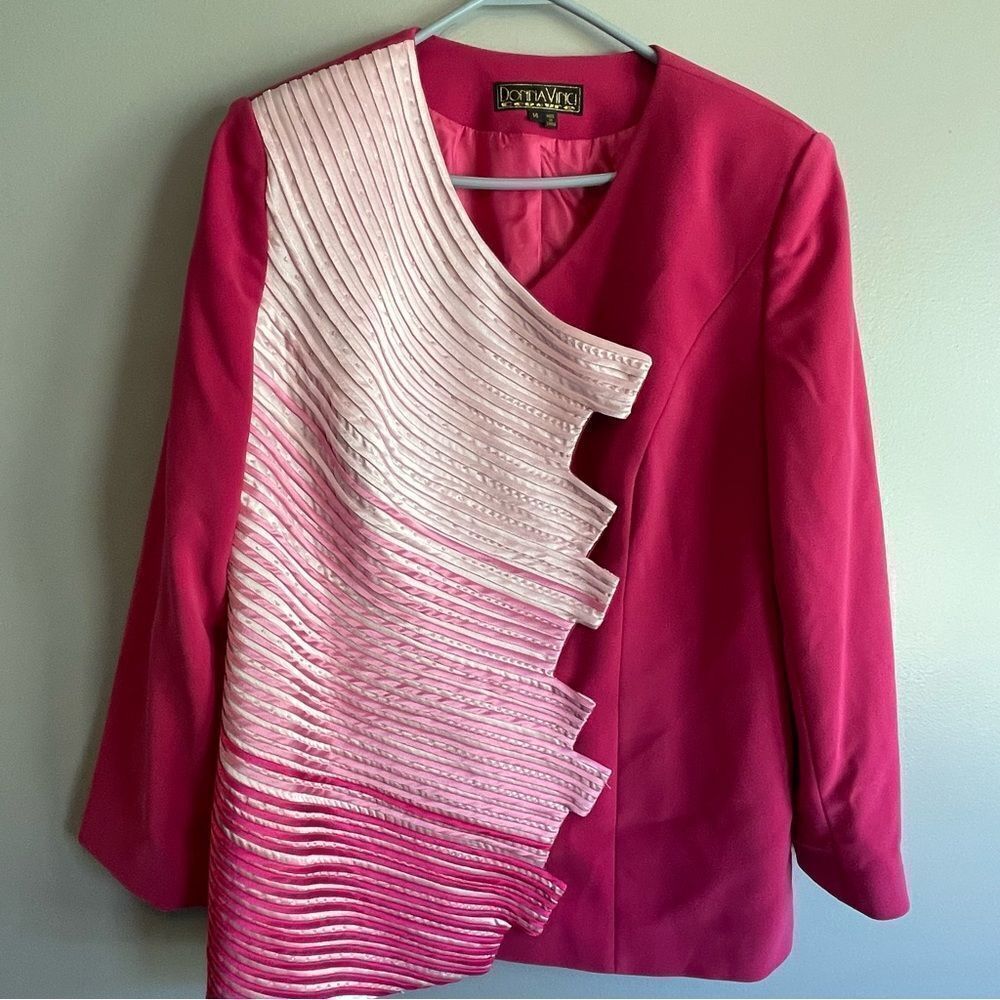 Vibrant Pink and Cream Blazer by Loralie Originals